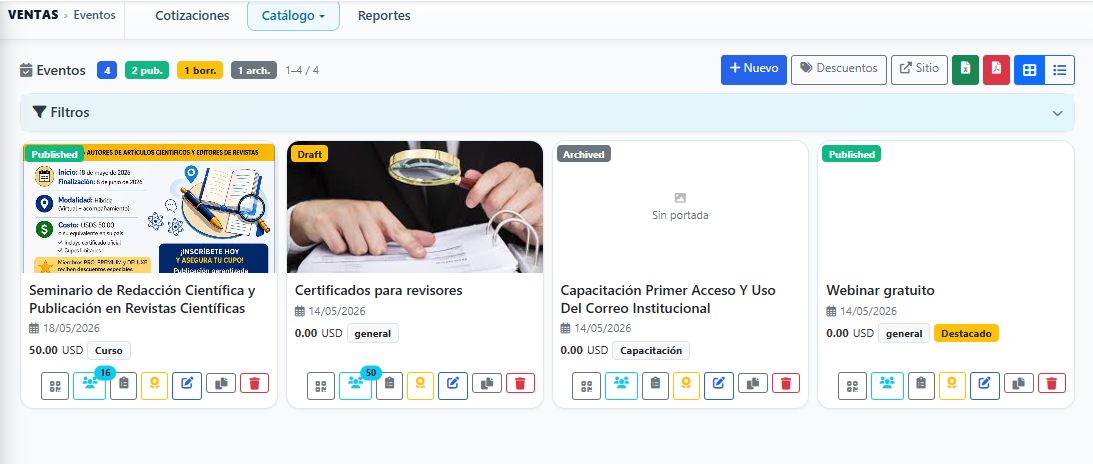 Eventos EN1 — cursos y seminarios