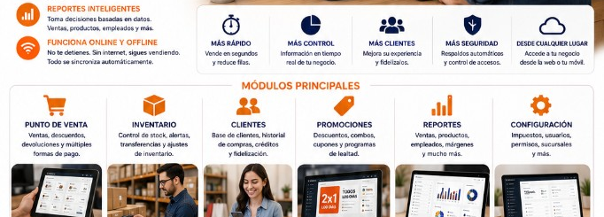 EPOSOne  módulos principales del punto de venta
